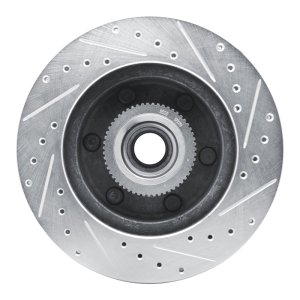 Chevrolet Express 2500 Brake Rotor (1) - Front Left - R1 Concepts - Drilled & Slotted - Silver - `94-`02